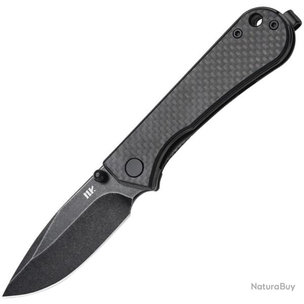 Couteau NUKNIVES Kumpanter Lame Acier D2 Drop Point Manche Fibre de Carbone Linerlock NUKS131009