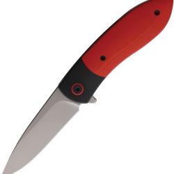 Couteau Pliant Ohlone Knives Butron Lame Acier CPM-20CV Manche Titane et G10 Noir et Rouge OHK001RB