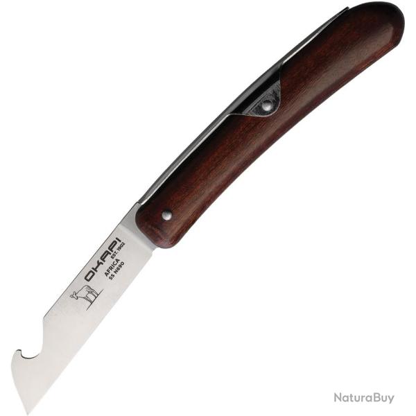 Couteau Pliant Okapi Biltong Beer Lame Acier N690 Sheepsfoot Manche Bois Marron KO02585