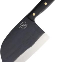 Couteau Fixe Old Forge Camp Cleaver Lame Inox Manche Bois Noir &Eacute;tui Nylon OF047