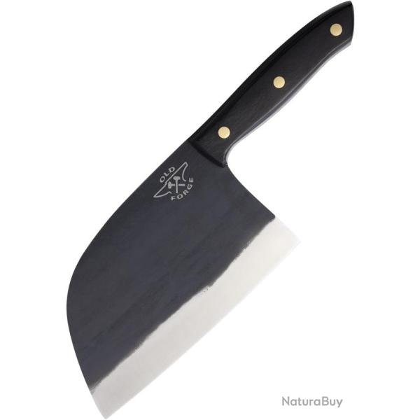 Couteau Fixe Old Forge Camp Cleaver Lame Inox Manche Bois Noir �tui Nylon OF047