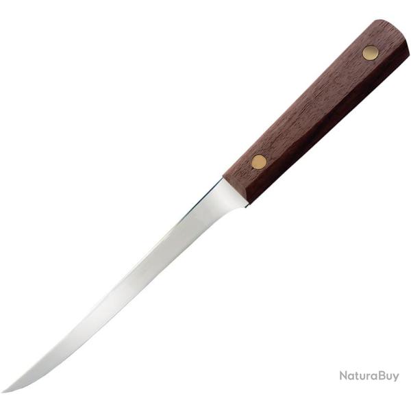Couteau Fixe Old Hickory Lame Acier 440C Manche Bois Marron �tui Cuir OH1275