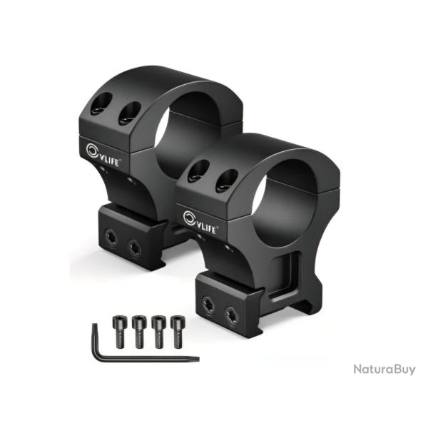 Paire de colliers de montage HAUTS CVLife pour rail Picatinny