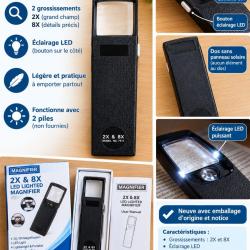 Loupe 2 loupes marque LUMAGNY &eacute;clairante 1x 2 et 1 x 8 NEUF boite d'origine