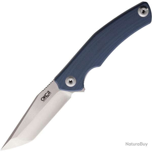Couteau Pliant Ontario Specialist Lame Inox Tanto Manche G10 Bleu et Gris Linerlock ON9007