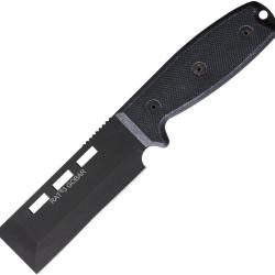 Couteau Fixe Ontario RAT 3 Gobar Lame Acier Carbone Manche Micarta Bleu et Gris &Eacute;tui Nylon ON8660