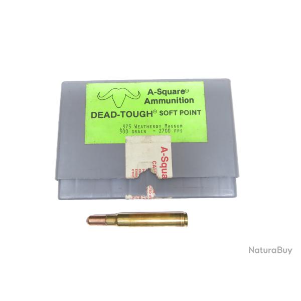 Boite de 10 cartouches calibre 375 Weatherby mag  A Square  300 Gr