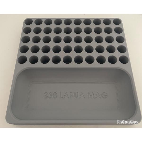 Plateau de rechargement 338 LAPUA MAG 50 �tuis gris
