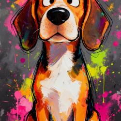 BEAGLE - autocollant chien de chasse - collection GALT DOGS