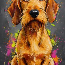 BASSET FAUVE DE BRETAGNE - autocollant chien de chasse - collection GALT DOGS