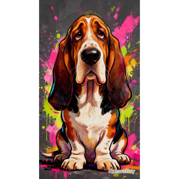 BASSET HOUND - autocollant chien de chasse - collection GALT DOGS