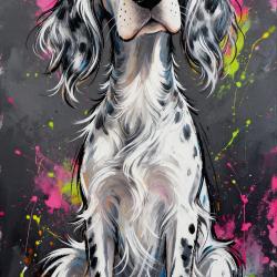 SETTER ANGLAIS - autocollant chien de chasse - collection GALT DOGS