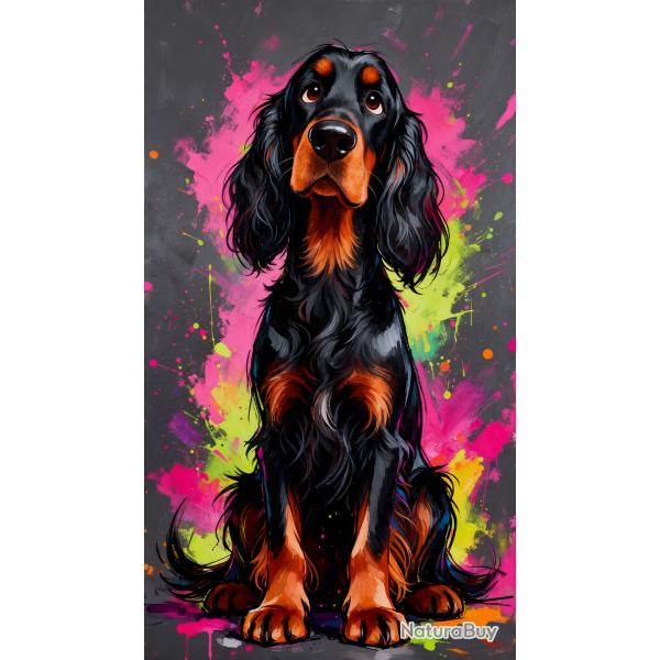 SETTER GORDON - autocollant chien de chasse - collection GALT DOGS