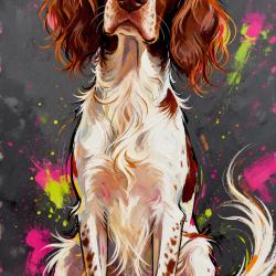 EPAGNEUL FRANCAIS - autocollant chien de chasse - collection GALT DOGS