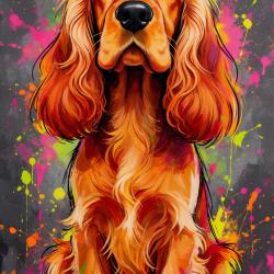 COCKER ANGLAIS FAUVE - autocollant chien de chasse - collection GALT DOGS