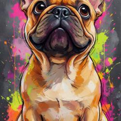 BOULEDOG FRANCAIS - autocollant chien de compagnie - collection GALT DOGS