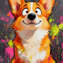 CORGI PEMBROKE - autocollant chien de compagnie - collection GALT DOGS
