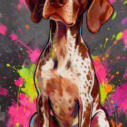 BRAQUE ALLEMAND - autocollant chien de chasse - collection GALT DOGS