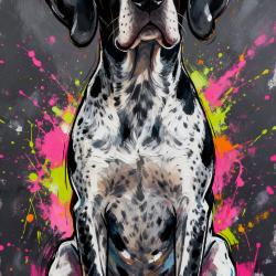 BRAQUE D'AUVERGNE - autocollant chien de chasse - collection GALT DOGS
