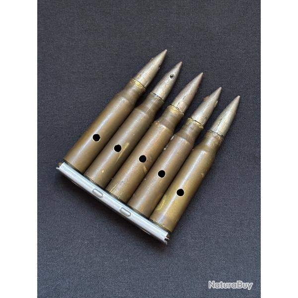 Lame chargeur (clip) avec 5 cartouches neutra pour fusil r�glementaire fran�ais MAS 36 et MAS 49/56