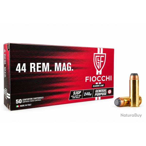 Cartouches Fiocchi .44 Remington Magnum SJSP 240 grains - Bo�te de 50