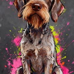 GRIFFON KORTHALS - autocollant chien de chasse - collection GALT DOGS