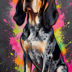 GRAND BLEU DE GASCOGNE - autocollant chien de chasse - collection GALT DOGS
