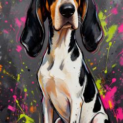 GASCON SAINTONGEOIS - autocollant chien de chasse - collection GALT DOGS