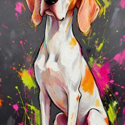 PORCELAINE - autocollant chien de chasse - collection GALT DOGS