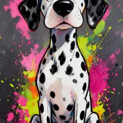 DALMATIEN - autocollant chien de chasse - collection GALT DOGS