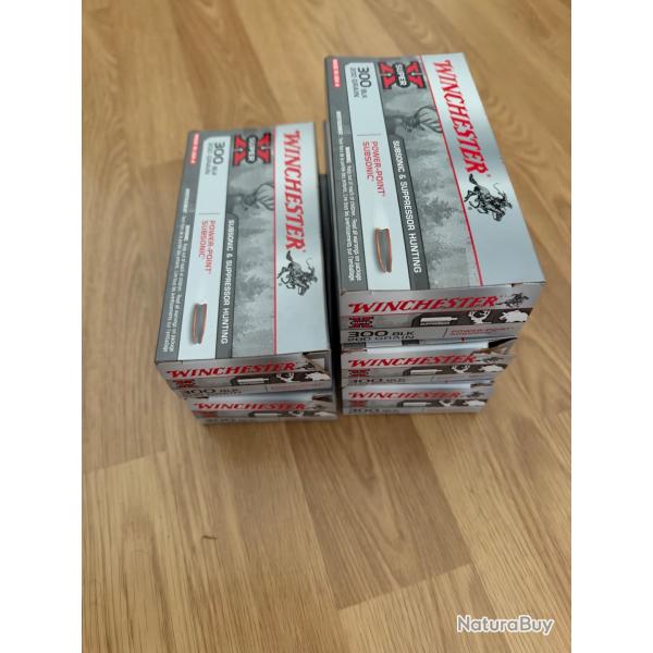 vends lot 5 boites de 20 cartouches winchester 300 blackout 200 grain power point subsonic