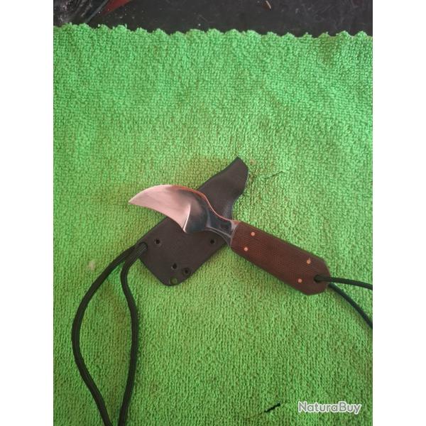 Couteau Fixe Custom Fred perrin - Fait Main Fruit kniffe mod�le unique