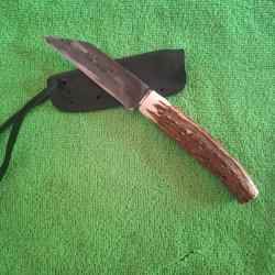 Couteau Fixe Custom Fred perrin - Fait Main pocket sax mod&egrave;le unique