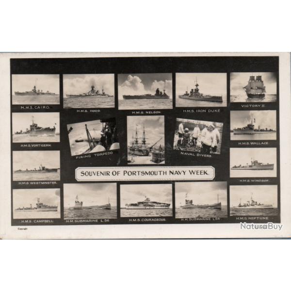 Carte postale vintage Souvenir of Portsmouth Navy Week - N�8959