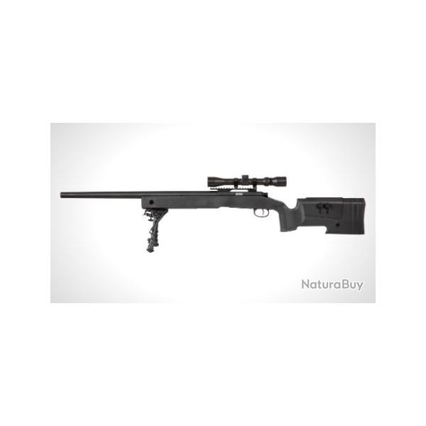 REPLIQUE LONGUE 6MM SA-S02 CORE SNIPER LUNETTE ET BIPIED NOIRE