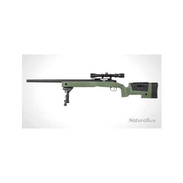 REPLIQUE LONGUE 6MM SA-S02 CORE SNIPER LUNETTE ET BIPIED OD