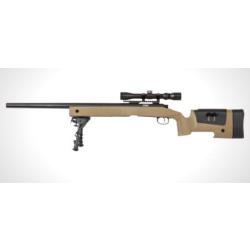 REPLIQUE LONGUE 6MM SA-S02 CORE SNIPER LUNETTE ET BIPIED TAN