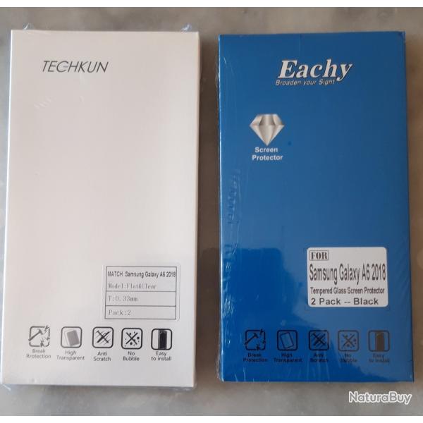 2 packs de verre tremp� Galaxy Samsung A6 2018