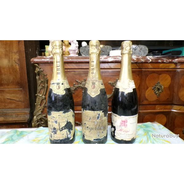 UN LOT de 3 BOUTEILLES de PETILLANT