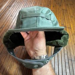 Casquette Grand Froid Style Militaire / Trappeur - Vert Olive (Taille 57- Ajustable)