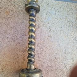 ANCIEN JOLIE  CHANDELIER EN LAITON TOURNE VRAIEMENT ORIGINAL