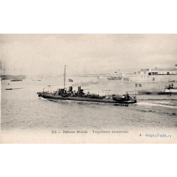 Carte postale ancienne - 413 - D�fense Mobile - Torpilleurs num�rot�s - A. - N�8963