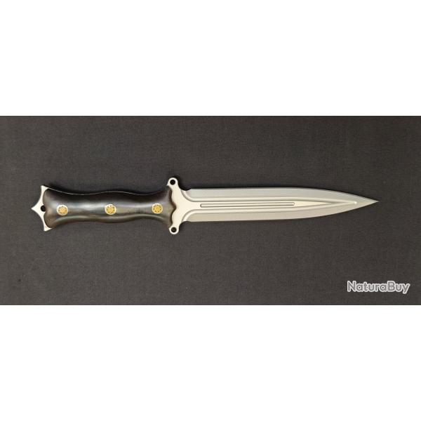 SMITH CHU Dague - Couteau Survival Full Tang 33 cm avec Manche Bois