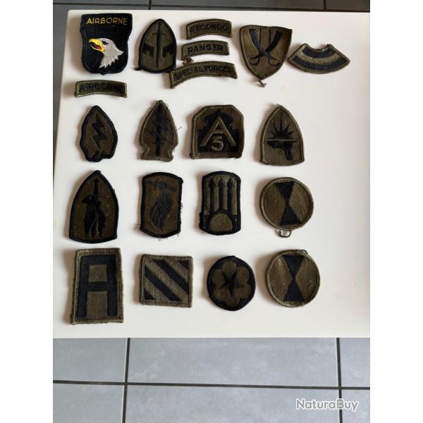 Lot de 40 Patchs et Ecussons militaires divers US Army
