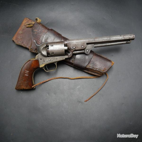 Revolver Colt 1851 Navy Belt Revolver Calibre .36 Fabrication 1856 et son Holster - Cat D et PV BNE