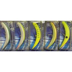 5 GROS LEURRES INCURVES DOUBLE TRIDENTS