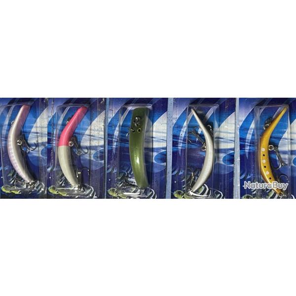5 LEURRES INCURVES DOUBLE TRIDENTS