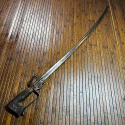 Sabre / &Eacute;p&eacute;e de Nimcha ORIENTALE XVlll eme  - XIX eme - Lame Marqu&eacute;e &Eacute;toile & Croissant