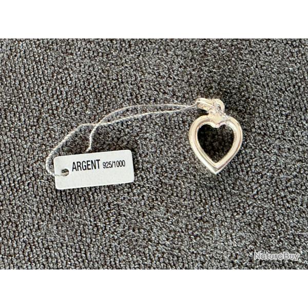 Pendentif coeur en argent - neuf