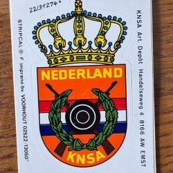 Autocollant chasse , tir , n&eacute;derland knsa